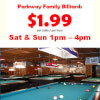 Parkway Family Billiards Flyer, El Cajon, CA