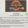 Marion Indiana Pool Hall Star Billiards II Grand Opening Flyer