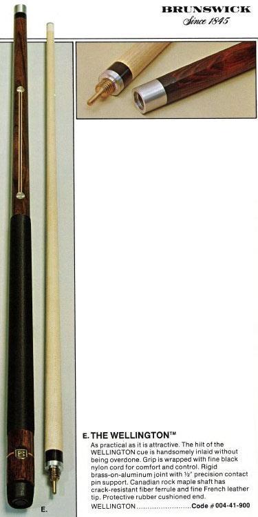 1980s Brunswick Adjustable Weight Pool Cue Carved Wood Shaft With