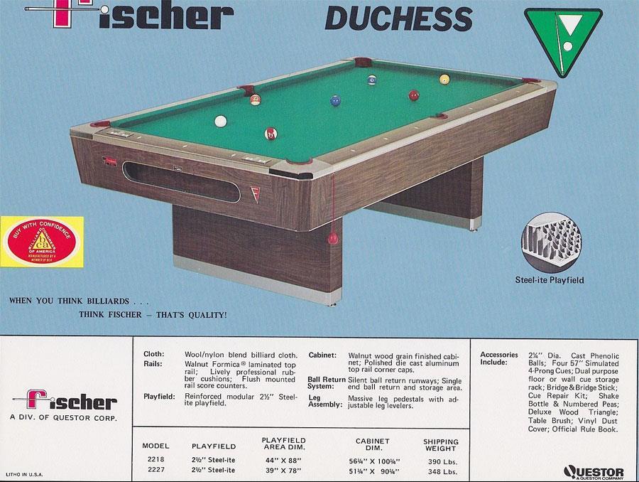 fischer pool table serial numbers