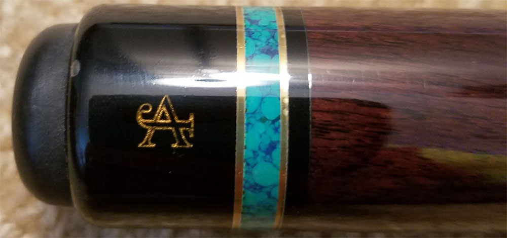 Pool Cue With Letters J And A Crossed Ja Cue